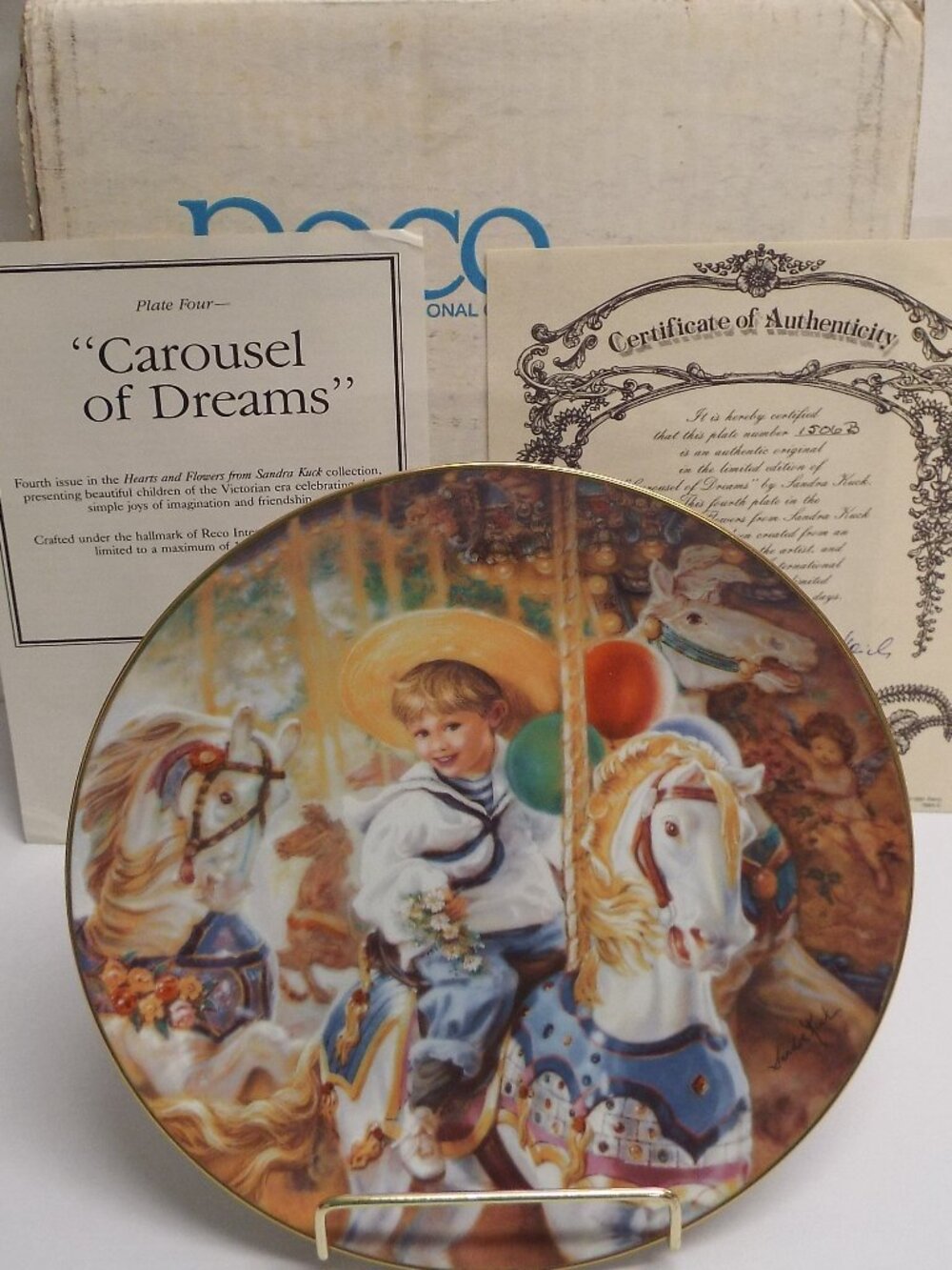 RECO Limited Edition "Carousel of Dreams" Collector Plate - COA & Packaging